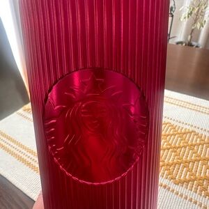 Starbucks Red Drinkware Tumbler with Embossed Design
